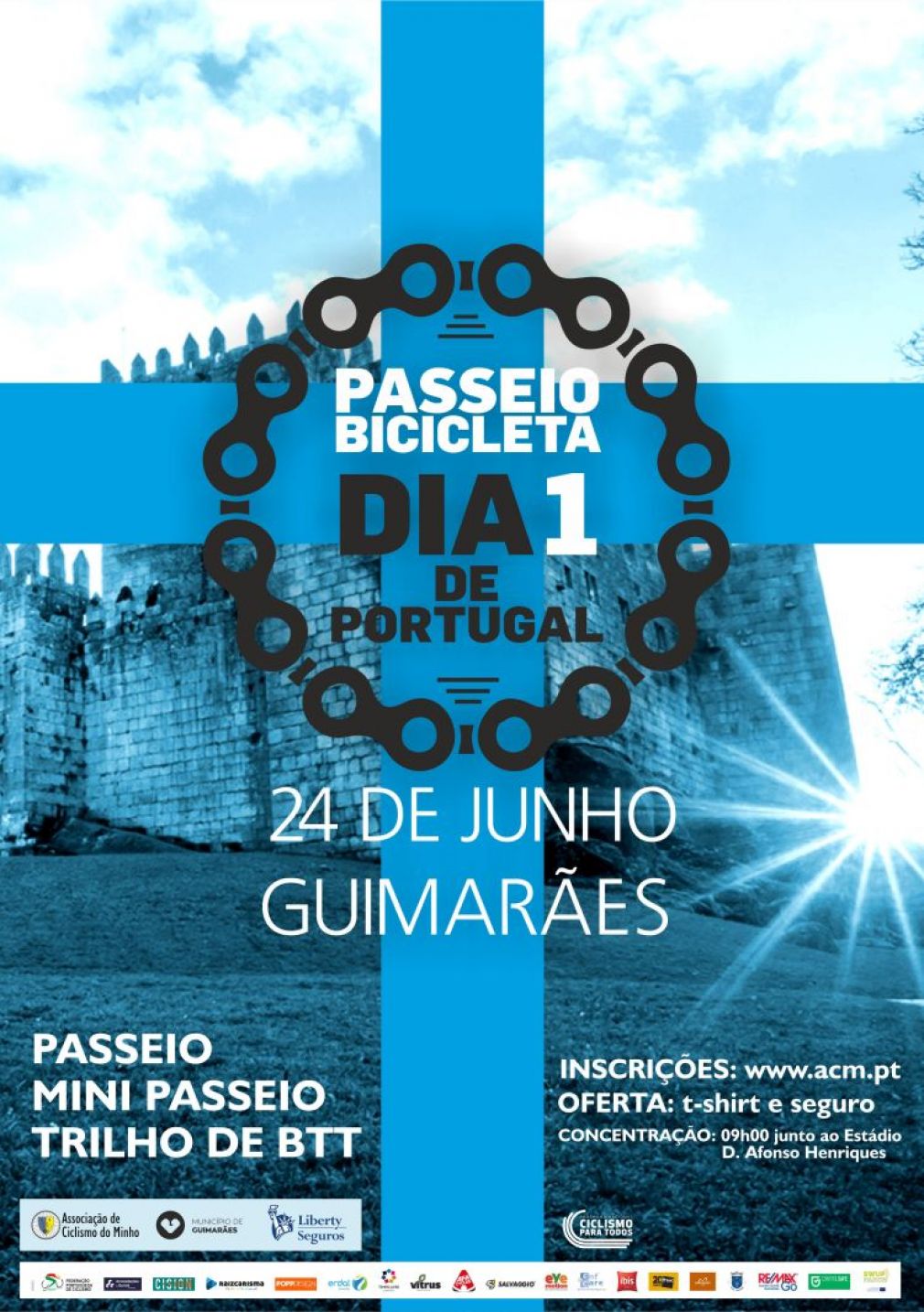 Passeio de Bicicleta Dia 1 de Portugal (Guimarães, 24 de junho)