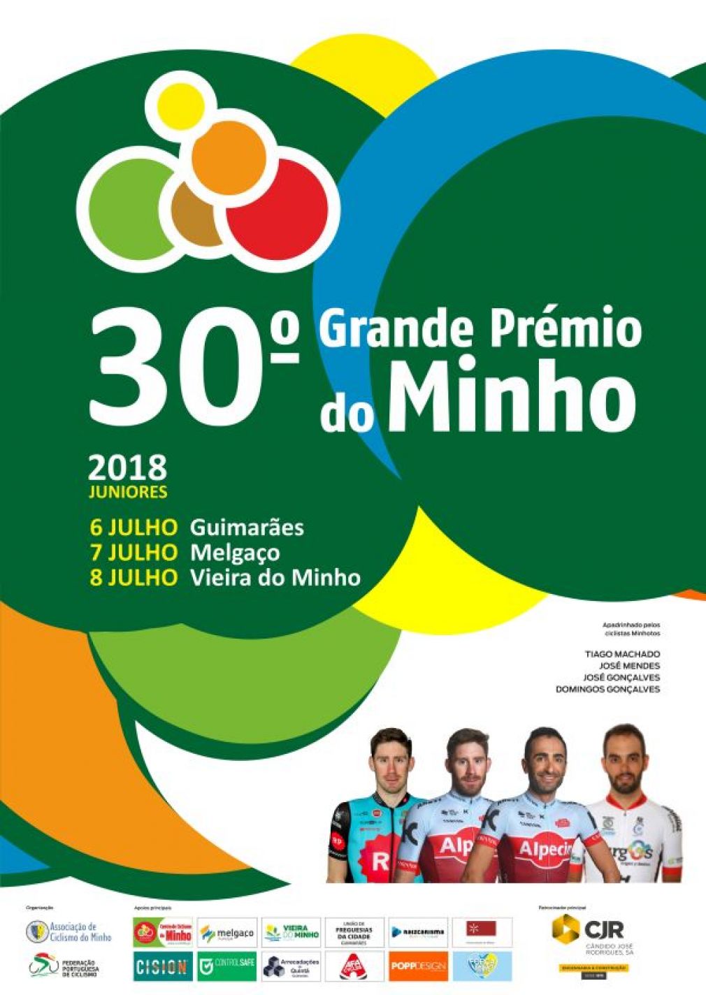 Tiago Machado, José Mendes, José Gonçalves e Domingos Gonçalves são padrinhos do Grande Prémio do Minho