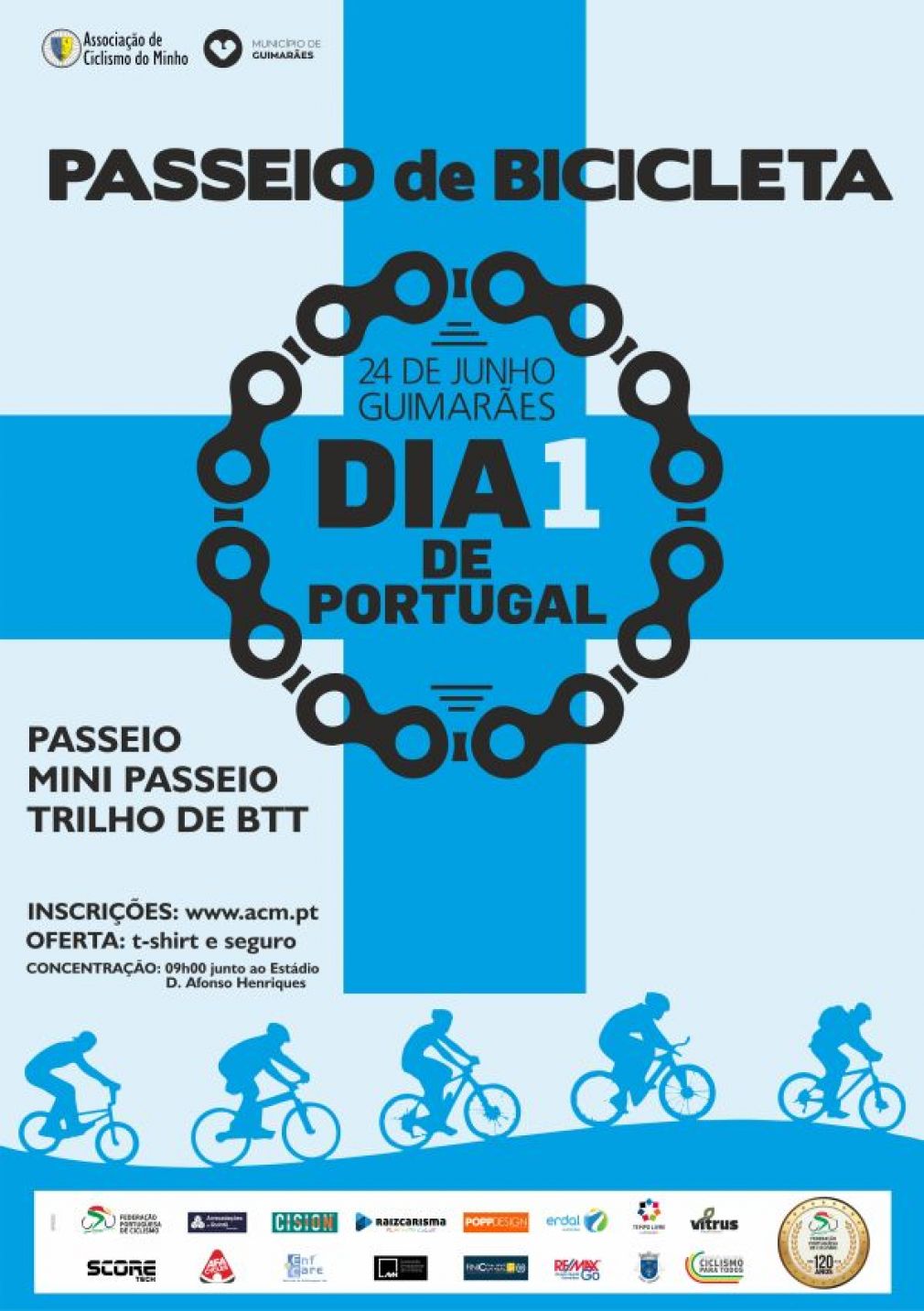 Inscrições abertas: Passeio de Bicicleta Dia 1 de Portugal (Guimarães, 24 de junho)